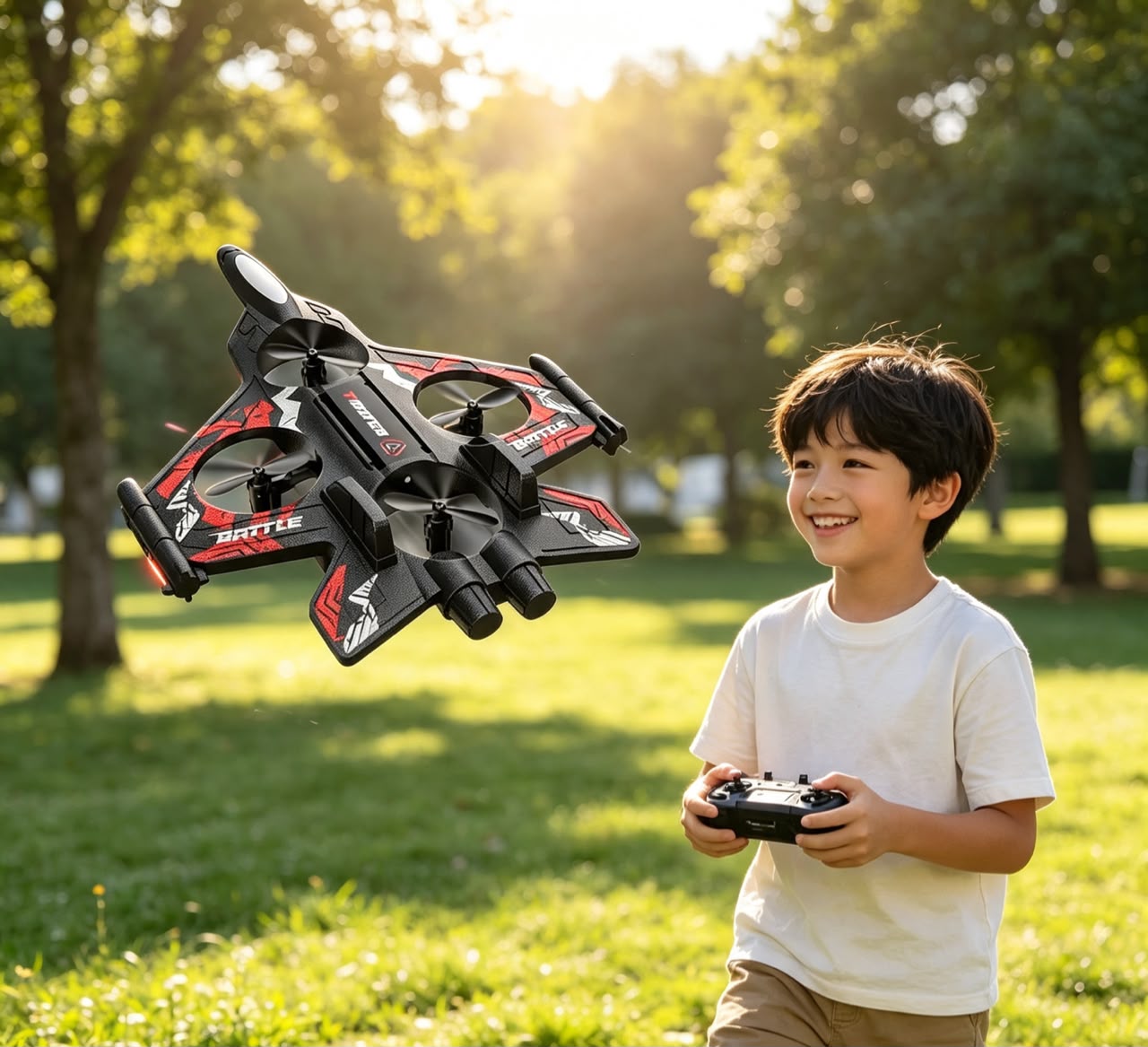 Avion Drone Nave combate dual giros rc